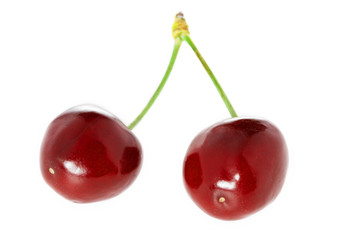 Sweet cherry isolated on white