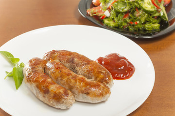 homemade sausages grilled
