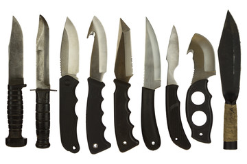 Sheath Knives Isolated on a White Background