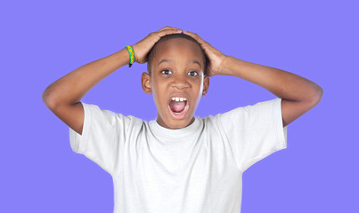 Surprised african adolescent