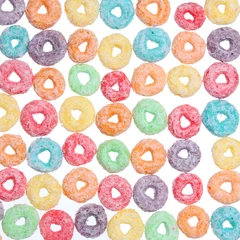 Fotobehang colored cereal loops, texture © Guzel Studio