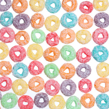 Fototapeta colored cereal loops, texture