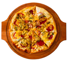 pizza white isolated cheese italian tomato meal food fast dinner