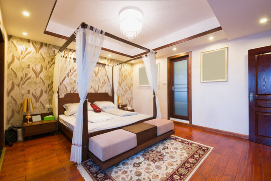 Fototapeta luxury bedroom with Chinese style