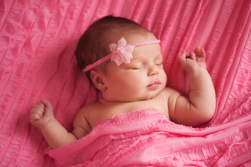 Portrait of a Beautiful Newborn Baby Girl