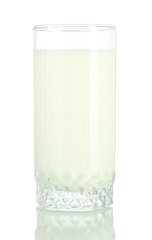 Glass of milk isolated on white