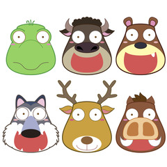 cartoon animal head set
