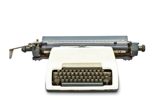 Typewriter on a white background