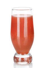 Glass of fresh juice isolated on white