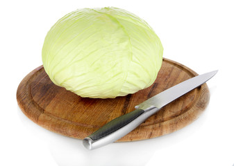 Whole green cabbage