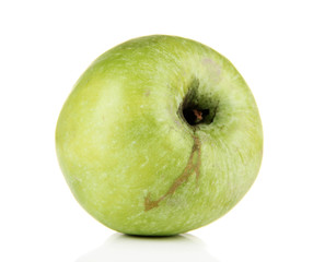 Juicy green apple, isolated on white