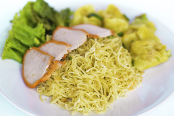 thai yellow noodle isolate[close up]