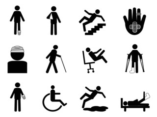 Injury icons set