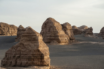 Yardang landform in Dunhuang, Gansu of China