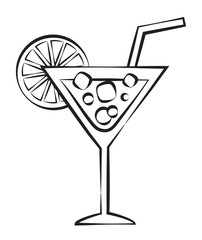 Cocktail glass. Illustration on white background.