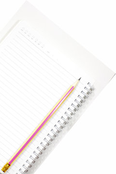 notebook and pencil isolated