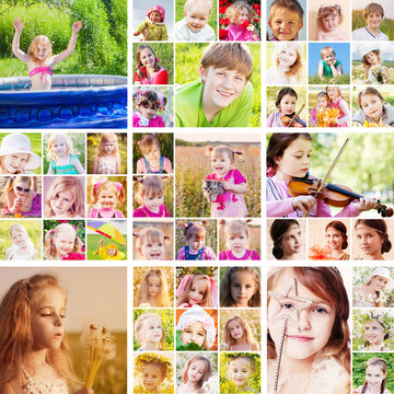 collage of children outdoor