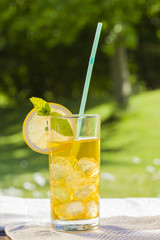 cold summer drinks in garden