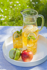 cold summer drinks in garden