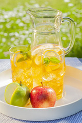 cold summer drinks in garden