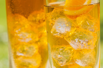 cold summer drinks in garden