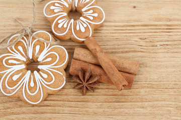 Gingerbread cookies with star anise and cinnamon