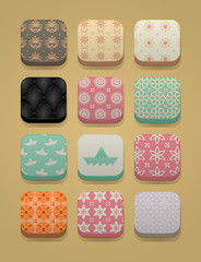 Apps icon set: Vintage