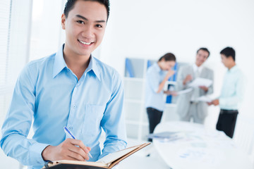 Handsome businessman at work