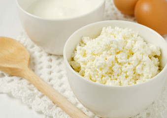 Cottage cheese in bowl