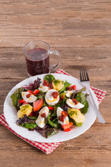 Salad with boiled egg