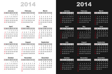 calendar 2014