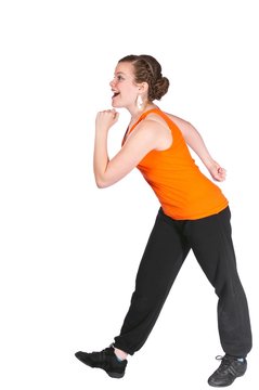 Teen Girl In Dance Costume White Background