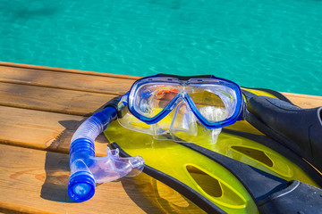 Scuba gear at the sea