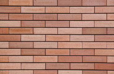 Decorative red brick wall texture in horizontal view