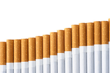 白背景に並べた煙草