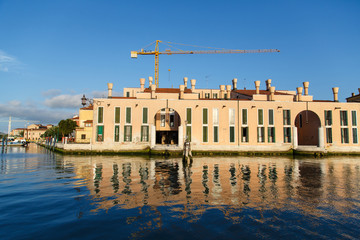 Crane Over Venice Building