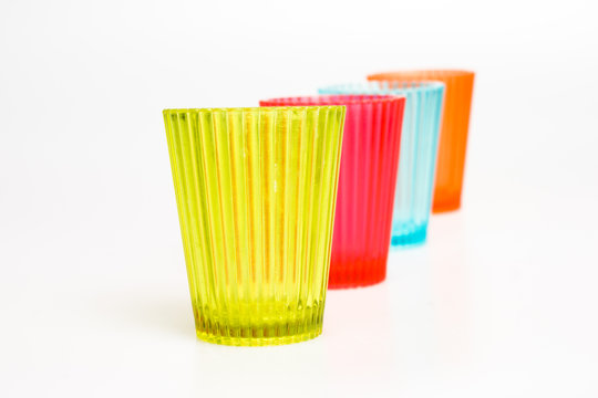 Smalll colorful plastic glasses