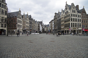 The central square of Antwerp, Belgium.