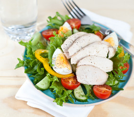 Mixed salad with steamed chicken