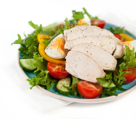 Mixed salad with steamed chicken
