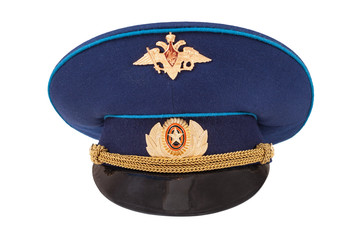 Russian military officer cap (Air Force) isolated on white
