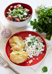Young potatoes and cottage cheese