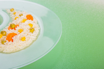 Risotto or rice with vegetables