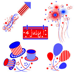 Obraz premium Independence day ,set