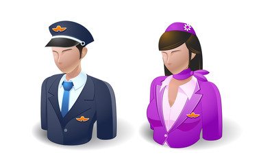 people icons : captain and air hostess