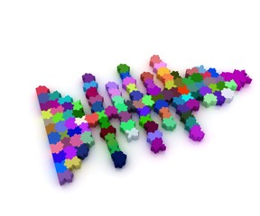 Set of icons on a theme fish. Puzzle