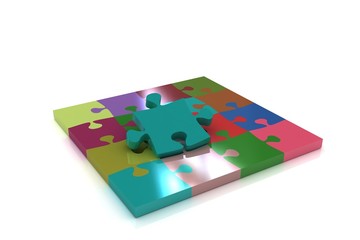 Many-colored puzzle pattern (removable pieces)