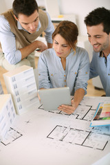 Team of architects working in office