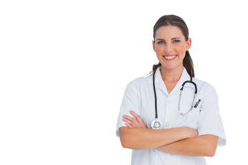 Fototapeta premium Happy nurse smiling at camera