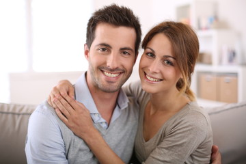 Fototapeta premium Portrait of smiling loving couple